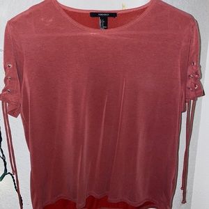 Crop top with tie design on shoulders